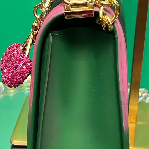 3 am USA Mix Tone Jelly Textured Crossbody Bag Approx. w/Charm 10 x 7 x 3.5 - Picture 6 of 17